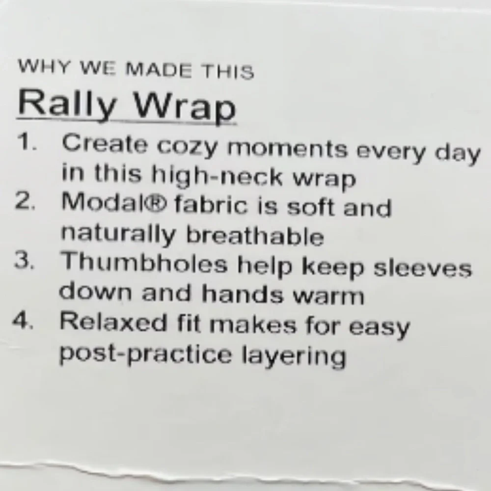 Lululemon Rulu Rally Wrap - Picture 3 of 12